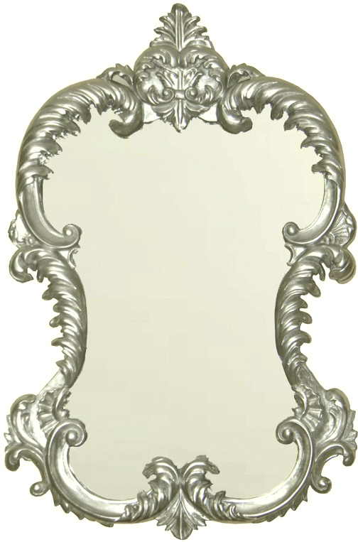 AF005S Wall décor art mirror silver classic ornate rectangular vertical